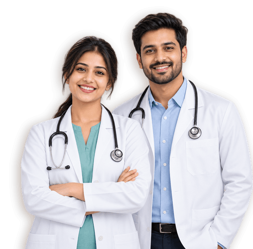 Two doctors in white coats